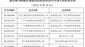 工信部拟注销8家企业跨地区增值电信业务经营许可