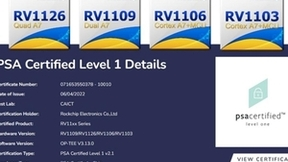 瑞芯微RV11xx系列芯片通过Arm PSA Certified安全认证