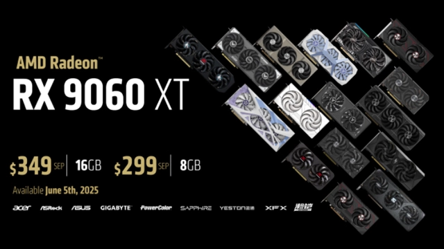 AMD Radeon RX 9060 XT显卡推出8GB和16GB版本，起售价299美元