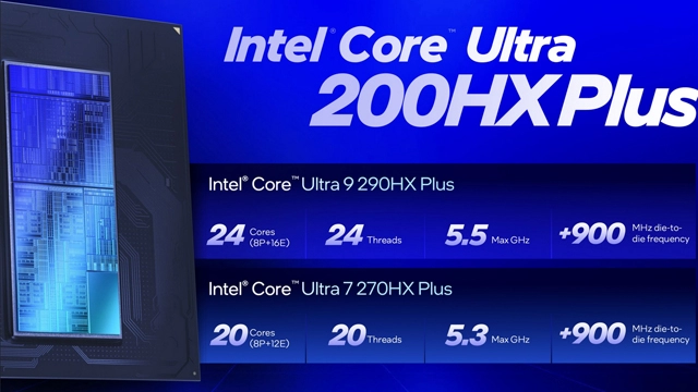 英特尔发布面向高端游戏本的酷睿Ultra 200HX Plus处理器