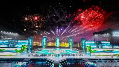 4250㎡！乌兹别克斯坦独立35周年庆典，洲明光显再获国家级认可